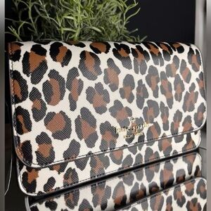 Kate Spade Madison Leopard Spotted Small Flap Crossbody Cream Multi NWT